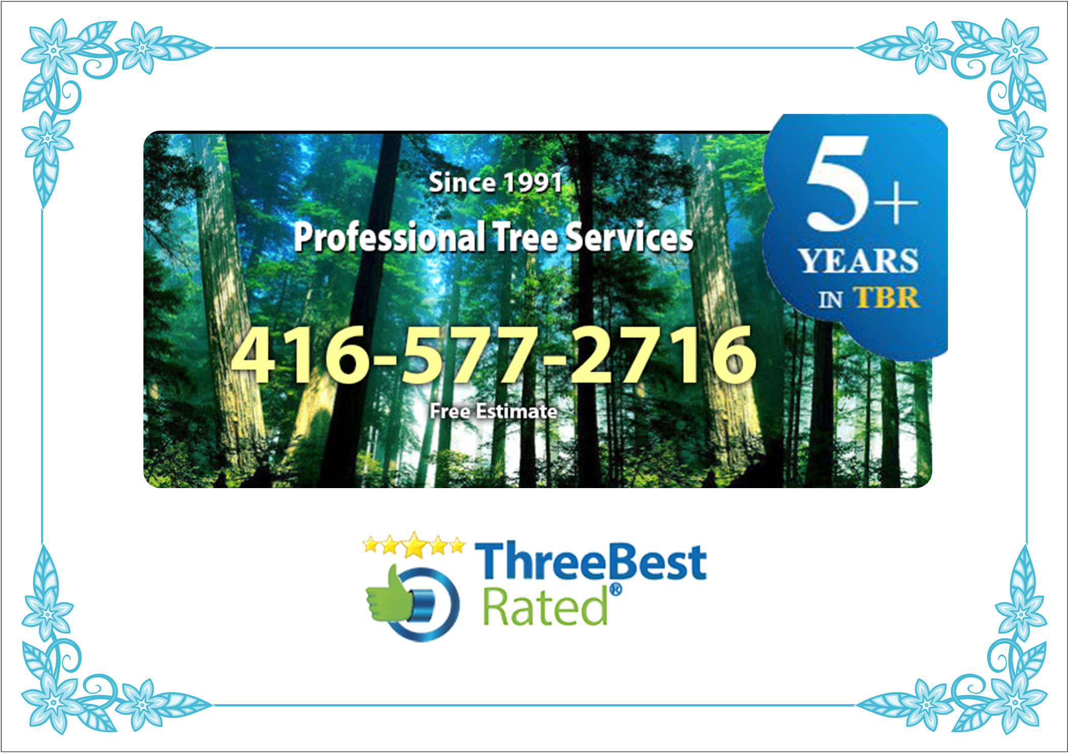 Three Best Rated award logo for top tree service in Toronto